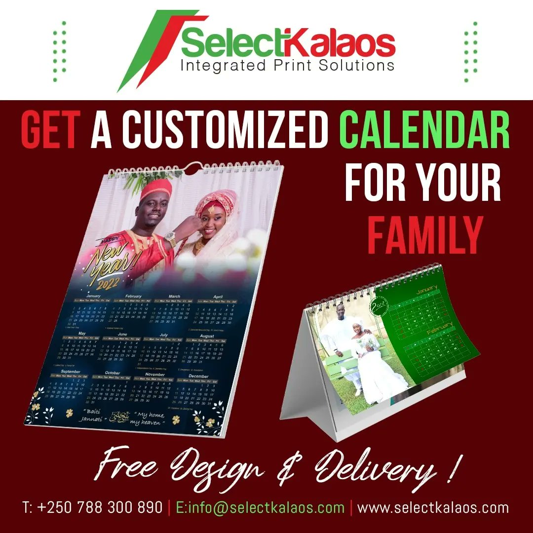 SelectKalaos's tweet photo. Offer to Your Loved Ones a Customized Calendar designed with all your memories. The Best Gift to start 2022!
Offrez à vos proches un calendrier personnalisé conçu avec tous vos souvenirs. Le Meilleur Cadeau pour commencer l'an 2022!
FREE Design and Delivery.  Contact Us NOW! https://t.co/2HItMiQJL6