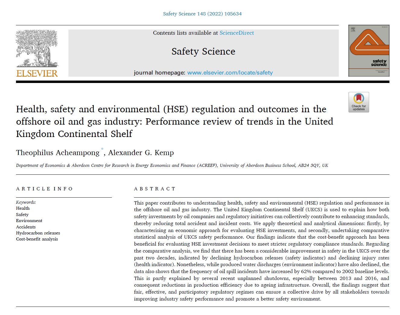 Safety Science, Journal