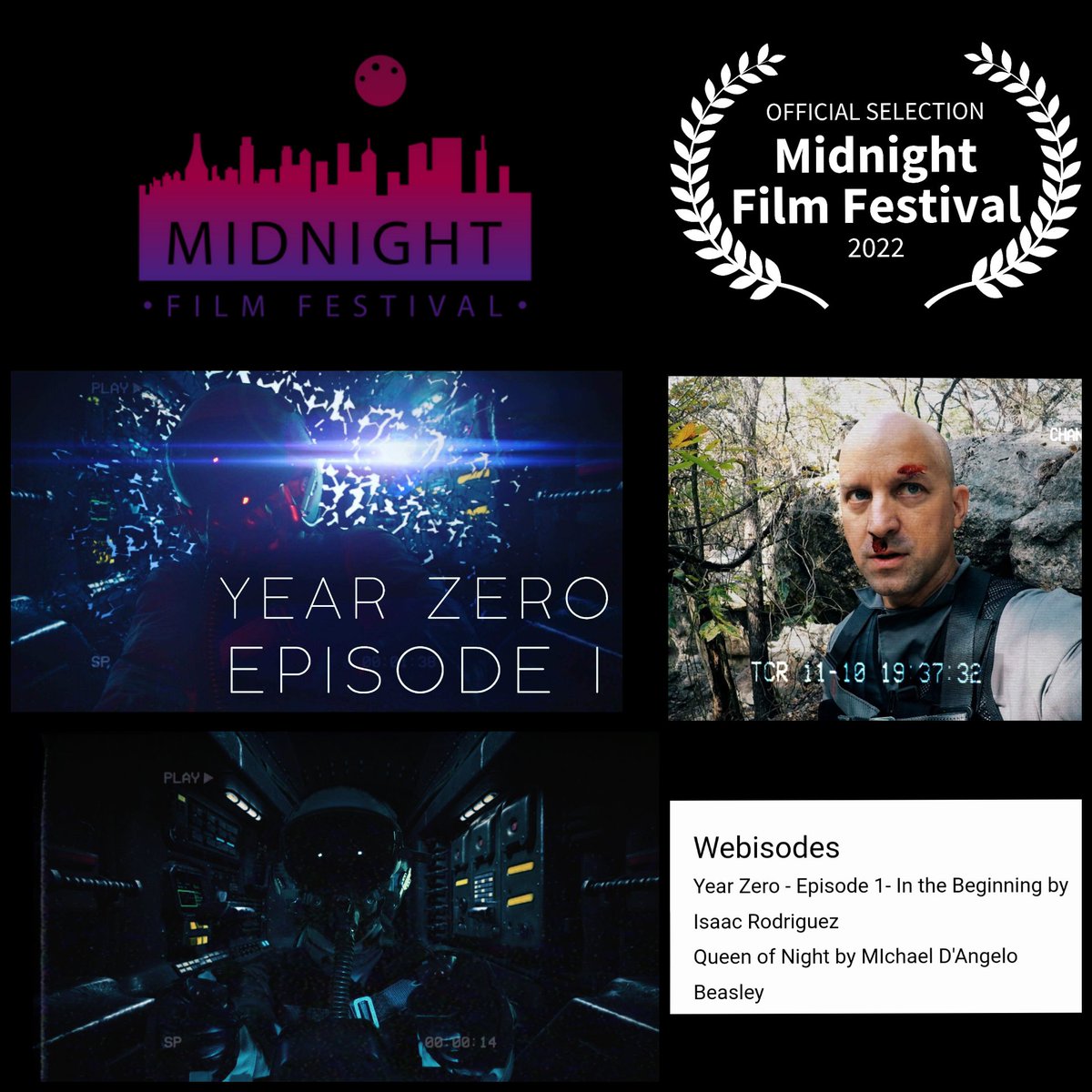 cynoffire's tweet image. Amazing news! "Year Zero - Episode 1- In the Beginning - Short Horror ..." was just selected by @MidnightFilms2 via FilmFreeway.com! -Thank you!  Midnight Film Festival. Writer/Director Isaac Rodriguez Exe Producer Cynthia Bergen Starring Jason Scarbrough