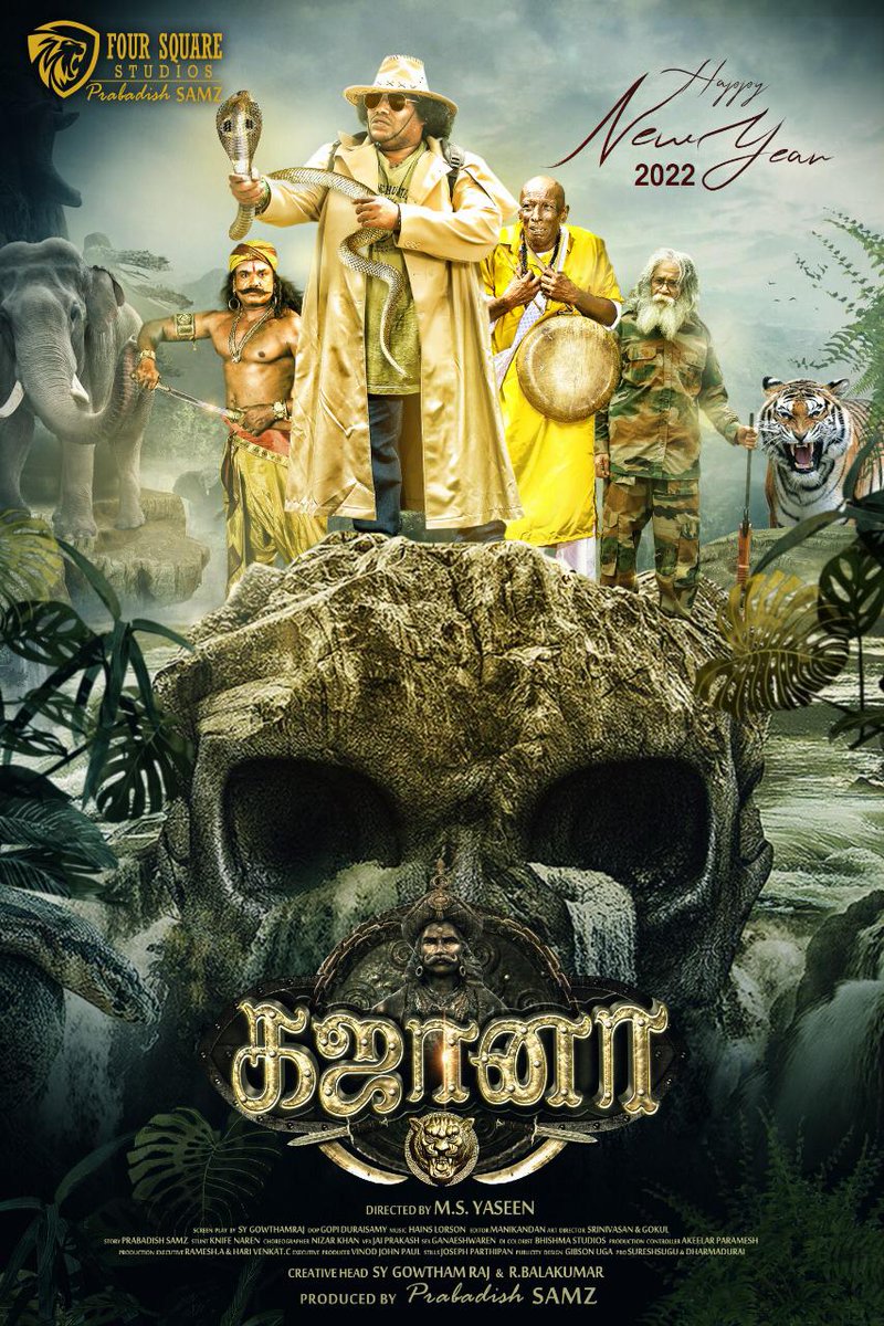JayaTvOfficial's tweet photo. Advance Happy New year to all May it be filled with new adventures &amp; good fortunes, New beginning #2022NewYear 

#Gajana movie interesting update soon Stay Tuned 

@prabadish @MSYaseen18 @sy_gowthamraj @DirectorVelu @iYogiBabu #mottrajendhiran @Sureshsugu @ProDharmadurai https://t.co/becUkxYFvu