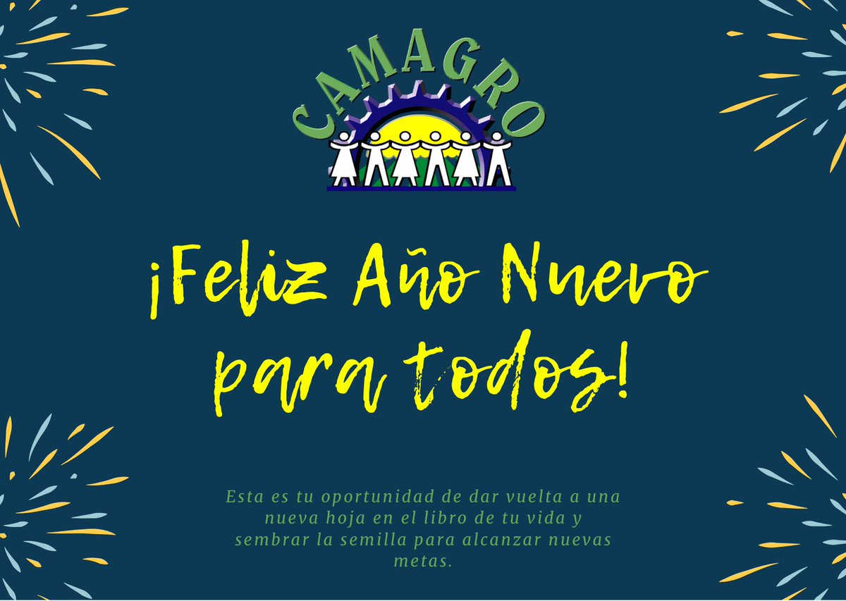 CAMAGRO_ES's tweet photo. A seguir sembrando sueños y cultivando metas en el 2022.

¡Feliz Año Nuevo! 🥂

#SinAgriculturaNoHayComida https://t.co/Q3rY05ezIf