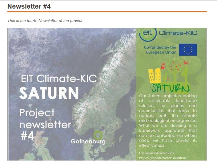 The 4th Newsletter of the project is available online.
With the support of the partners and the co-funding <a href="/EITeu/">European Institute of Innovation & Technology</a> <a href="/ClimateKIC/">EIT Climate-KIC</a> 
Please check at this link 
eventi.fmach.it/saturn/News-an…