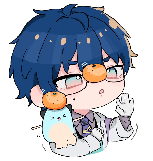#まめねことレオス
描き納めの🍊 