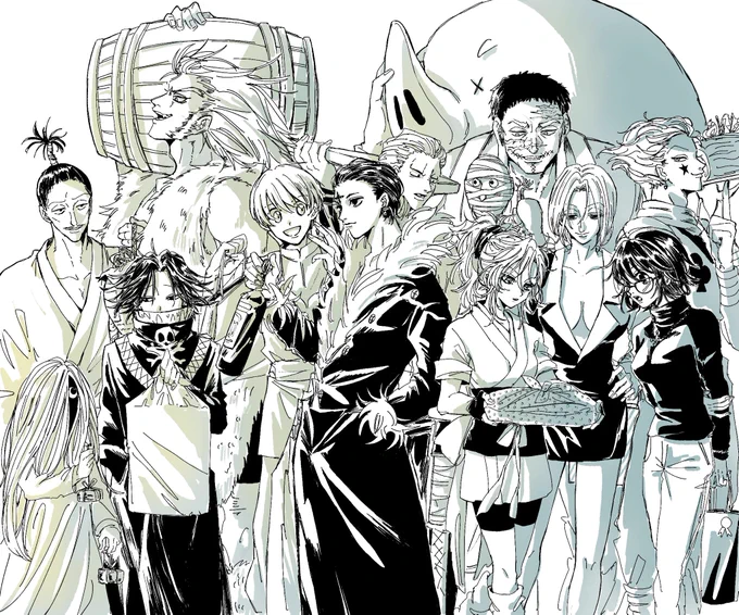 これから新年会の持ち寄りパーティーする幻影旅団🕷描き納め!
良いお年をお迎えください😌
#hxhfanart 