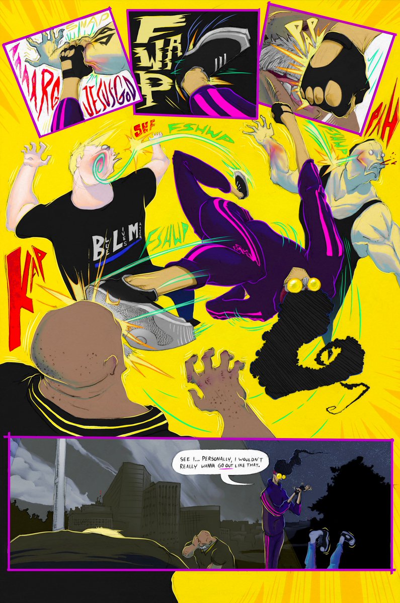 FreeRunnerComic's tweet photo. The Free Runner #1 - Pages 05 to 08
Written by @HLHPattison - Art by Jacob Webster
Order the full first issue at Kickstarter, this January! https://t.co/23D2nmYdv5
