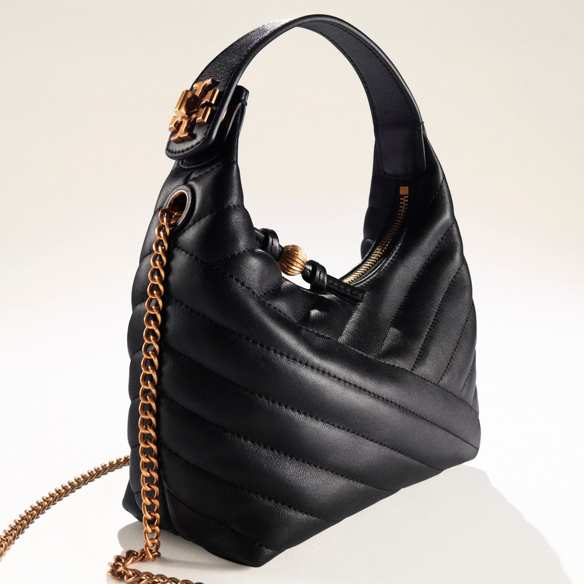kira chevron leather crescent bag