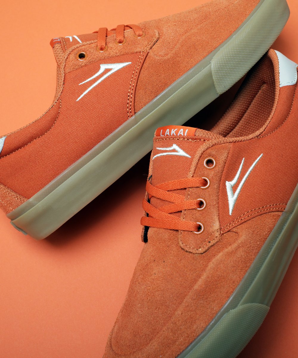 katesskates's tweet photo. We're counting down to brighter days ahead - and these are certainly bright! New #RileyHawk pro shoes from #Lakai in Burnt Orange Suede are now in π§‘ https://t.co/D1JxBYv9M2 https://t.co/sutms64qdW