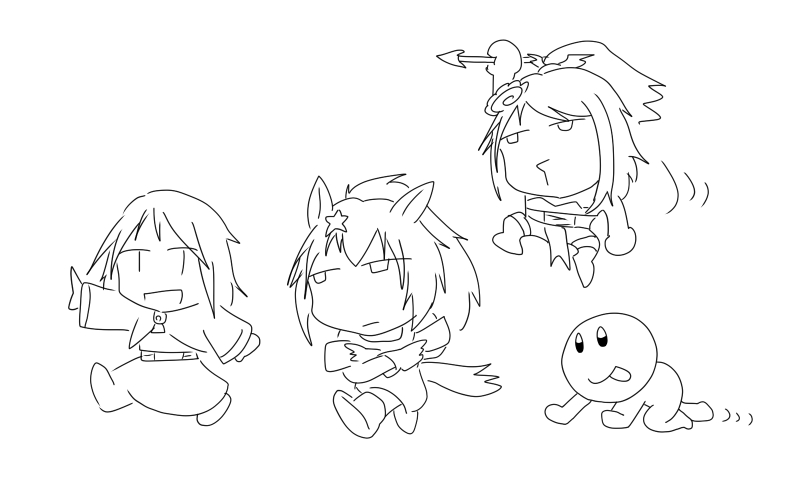 このらくがきを描き納めと云い張る度胸 ナナリーはいったいどこまでついてくるのか 