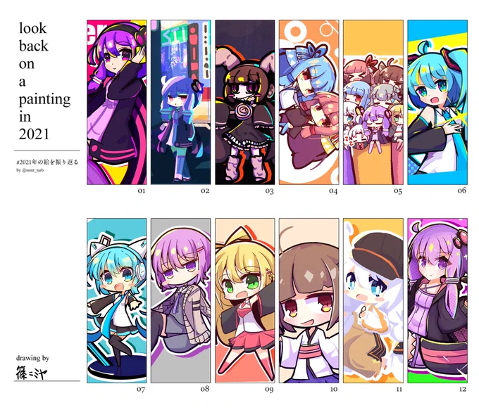 #2021年の絵を振り返る
9~11月の版権絵がほぼない 