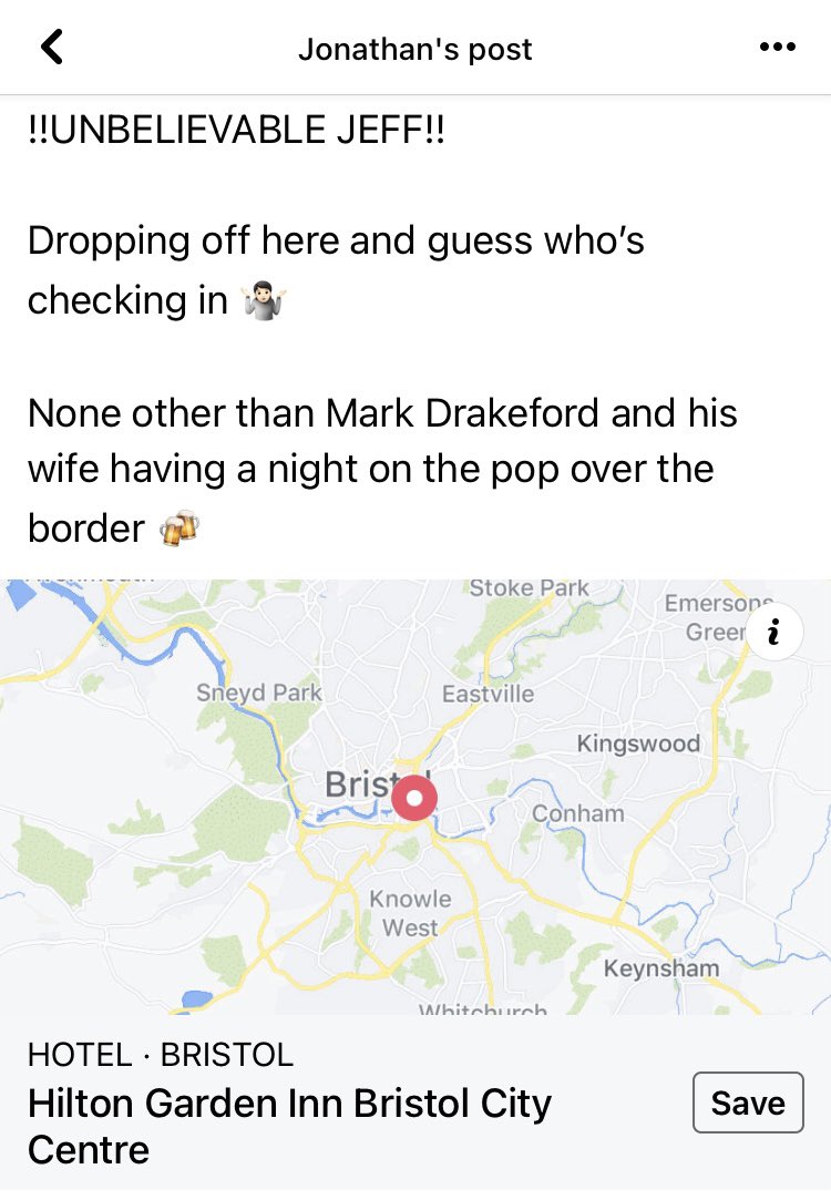 Allegedly Drakeford is in Bristol at the Hilton.