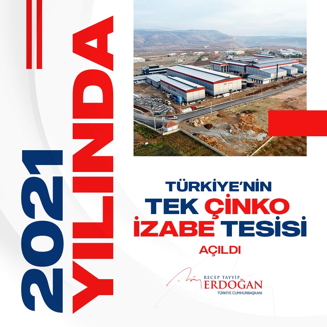 RTErdogan's tweet photo. Türkiye'nin tek çinko izabe tesisini 102 milyon dolarlık yatırımla Siirt'te hizmete aldık. https://t.co/PBelFdUfKJ