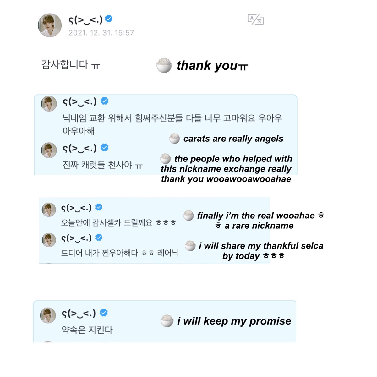 woozi’s ς(>‿<.) weverse nickname journey