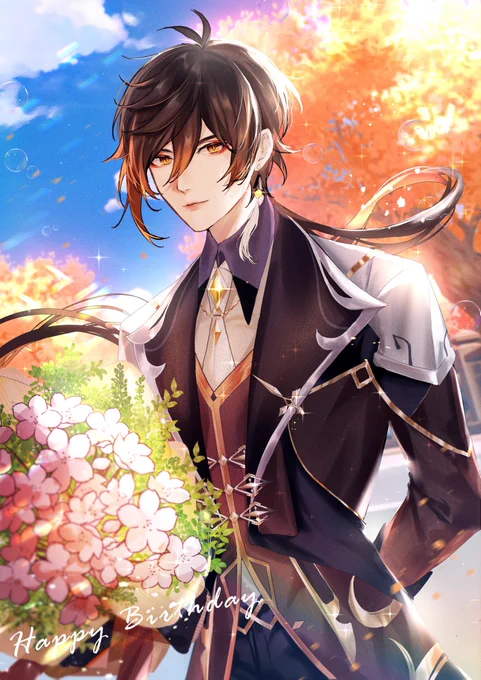鍾離先生お誕生日おめでとうございます!#鍾離生誕祭2021  #原神 #Zhongli #GenshinImpact  #原神_キャラ生誕祭 