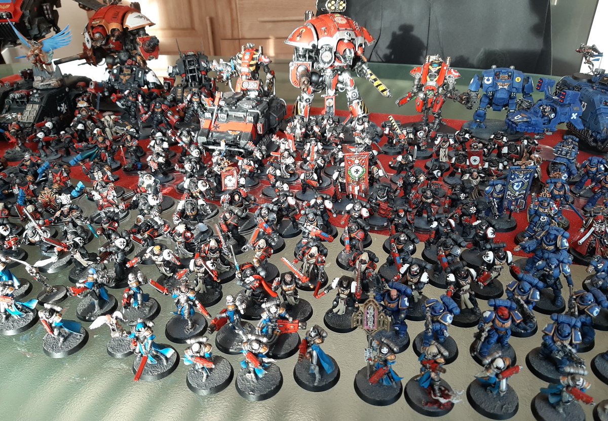 DarkHanon's tweet photo. So here it is: My entire painted #Imperium Force so far - approx. 16500 points. That makes 1 Hobby Goal clear - reach 20k points!👀

@WarComTeam @JewelKnightJess #PaintSlam21 #warhammer40k #gamesworkshop #Tabletop #WarhammerCommunity #PaintingMiniatures #PaintingWarhammer https://t.co/OSnanu10xm