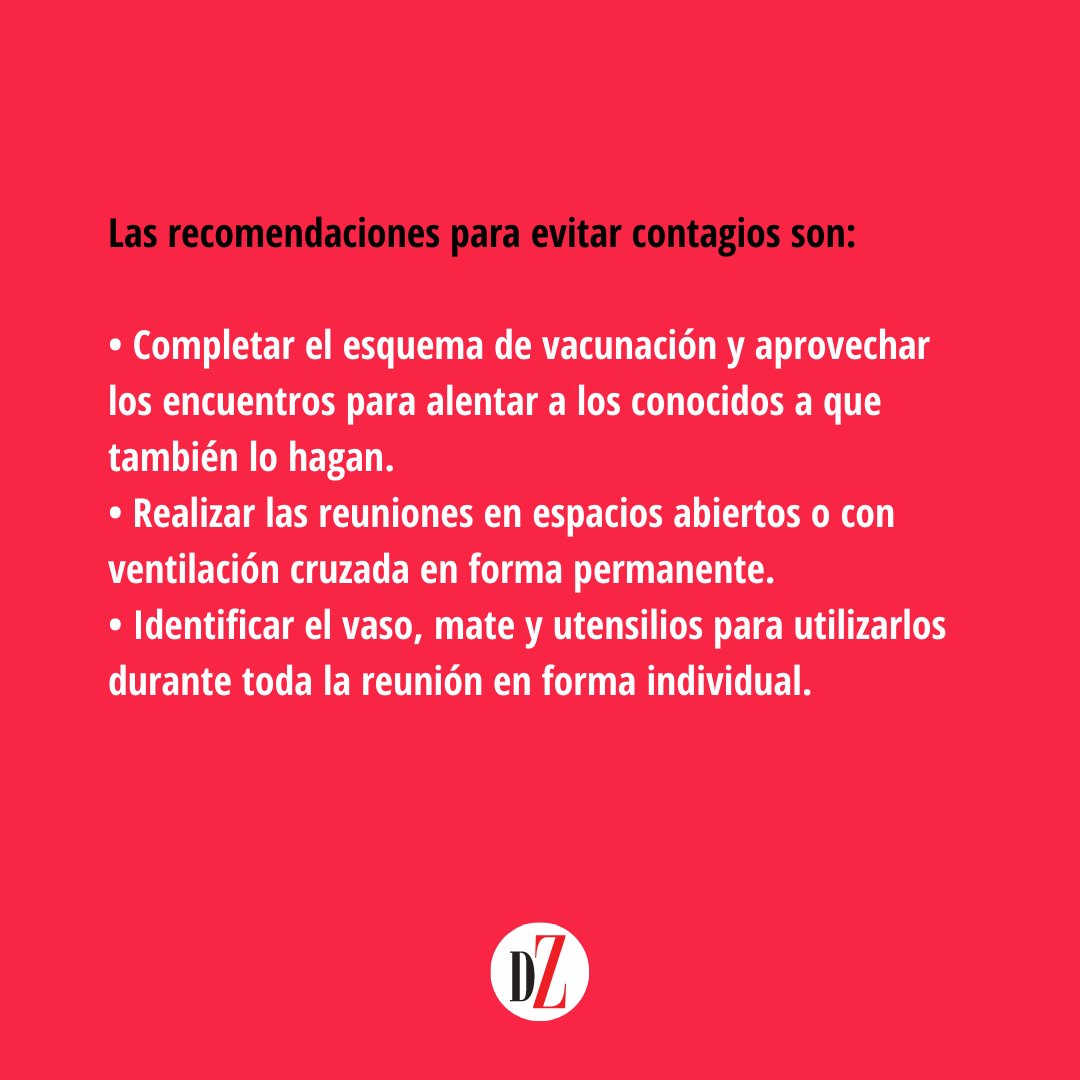 DiarioZ's tweet photo. 👉 “Es importante sostener los cuidados en las reuniones sociales con familiares, amigos y amigas, ante el aumento de casos de Covid-19”, sostuvo la cartera de Salud en un comunicado. https://t.co/ddQi7iIIfl