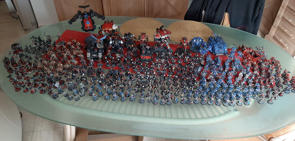 DarkHanon's tweet photo. So here it is: My entire painted #Imperium Force so far - approx. 16500 points. That makes 1 Hobby Goal clear - reach 20k points!👀

@WarComTeam @JewelKnightJess #PaintSlam21 #warhammer40k #gamesworkshop #Tabletop #WarhammerCommunity #PaintingMiniatures #PaintingWarhammer https://t.co/OSnanu10xm