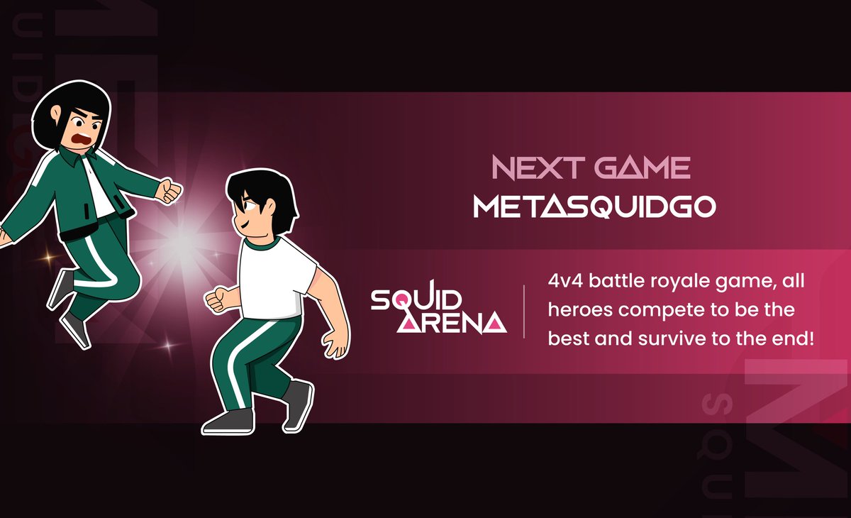 🏟 Squid Arena 🏟 is a 3D online multiplayer survival game. You can design your character and give it cool equipment and costumes

💫 Squid Arena will launch on Q1 2022 dan you will get free NFT item for free only by contributing on presale stage 1

t.me/metasquidchann…