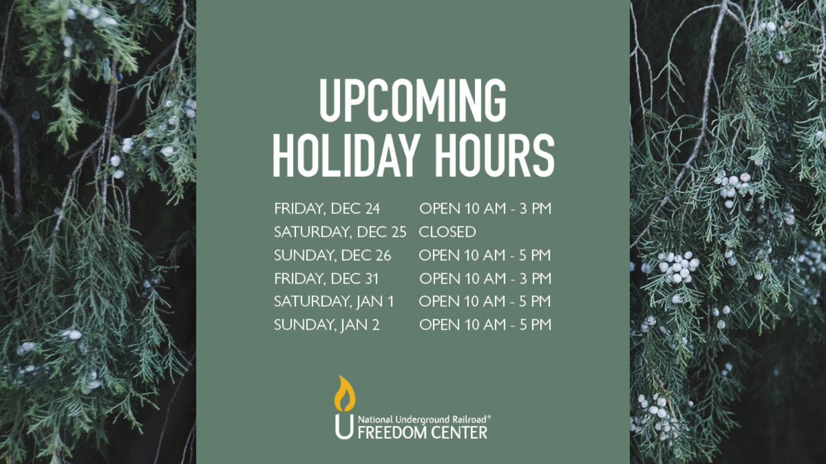 FreedomCenter's tweet photo. Don’t forget — the @freedomcenter is open this #NewYear weekend!
The #FreedomCenter offers a wonderful experience for the whole family.
Ring in the new year with a little learning and the fire to make change!
#CarryTheFlame #HappyNewYears #FreedomHeroes https://t.co/7xUif6iEMW