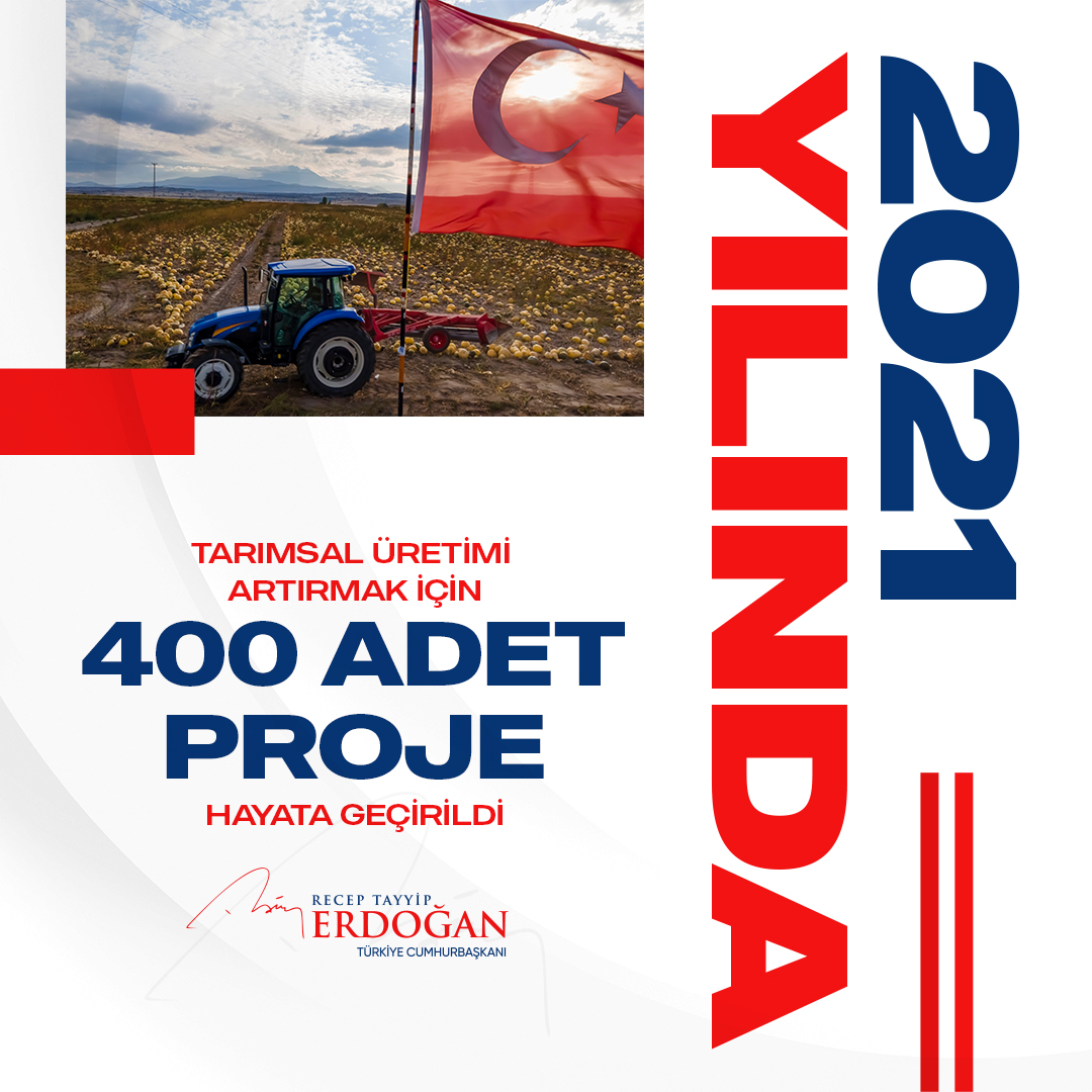 Tarımsal üretimi artırmak, ekilmeyen arazileri üretime kazandırmak için 400 projeyi hayata geçirdik.