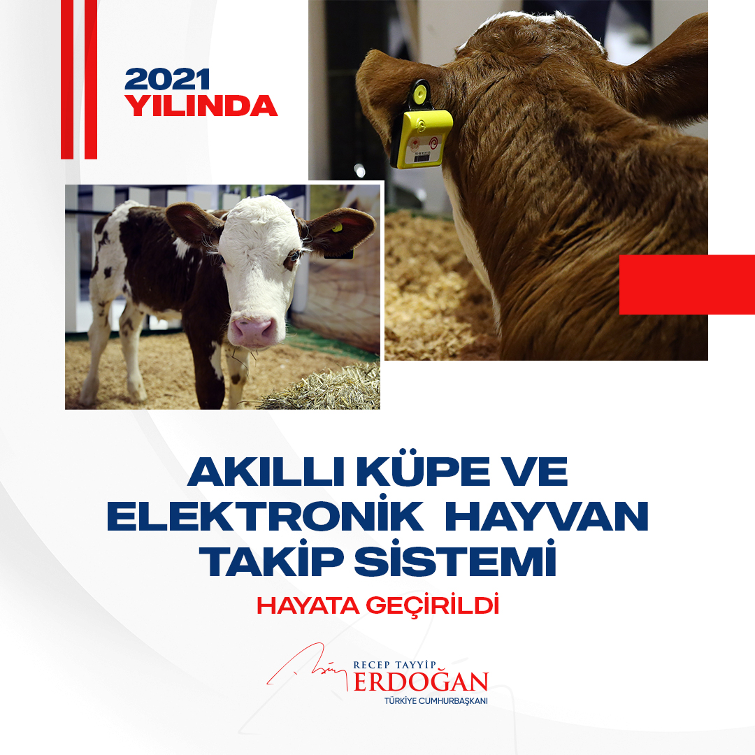 Ekonomimize yıllık 10 milyar lira gelir sağlayacak Akıllı Küpe ve Elektronik Hayvan Takip Sistemi'ni hayata geçirdik.