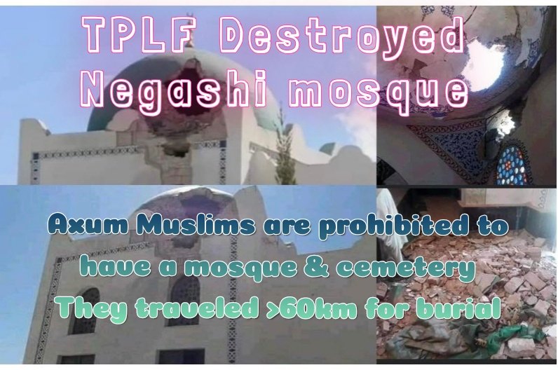 FuadMustefaAli's tweet photo. 1,400 yrs ago, companions of the Prophet Muhammad (PBUH) fleeing persecution sought refuge with the Christian #Ethiopia|n king, in the then capital Axum. #TPLFTerrosristGroup is embezzling this noble history to their own evil advantage to deceive Muslims. #NoMore lies! Now TPLF👇🏾 https://t.co/3Np7vSy0oP