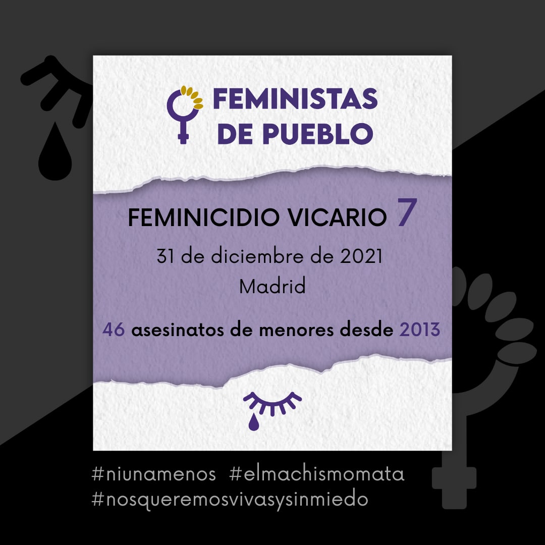 ClmFeministas's tweet photo. El machismo usa la violencia como forma de resolver los conflictos, incluida la vicaria "para tocar donde más duele". Una menor ha sido asesinada en Lavapiés. #NosQueremosVivas #NiUnaMenos #MujeresRurales #CLMFeministas https://t.co/YcS1xFSw7R