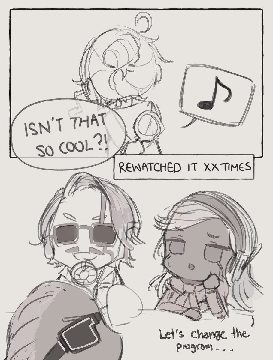 Messy doodle _(:_」∠)_
It's almost the New Years, I just wanna doodle drunk-ish Luca making his COAV buddies rewatch their actions scenes over and over lol
Victor went to sleep early 💤