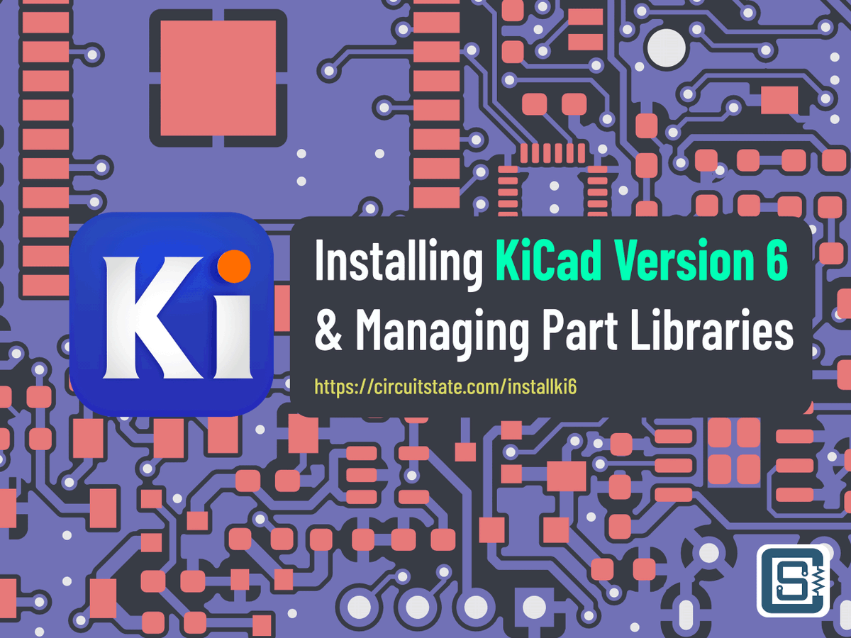 circuitstate's tweet photo. How to Install KiCad Version 6 and Organize Part Libraries

Tutorial on installing the latest @kicad_pcb version 6 on your Windows system and tips for organizing and managing part libraries.

https://t.co/Wt4DgL77fu

#KiCad #PCB #PCBDesign #Electronics #circuitstate https://t.co/A0maXWkCJQ