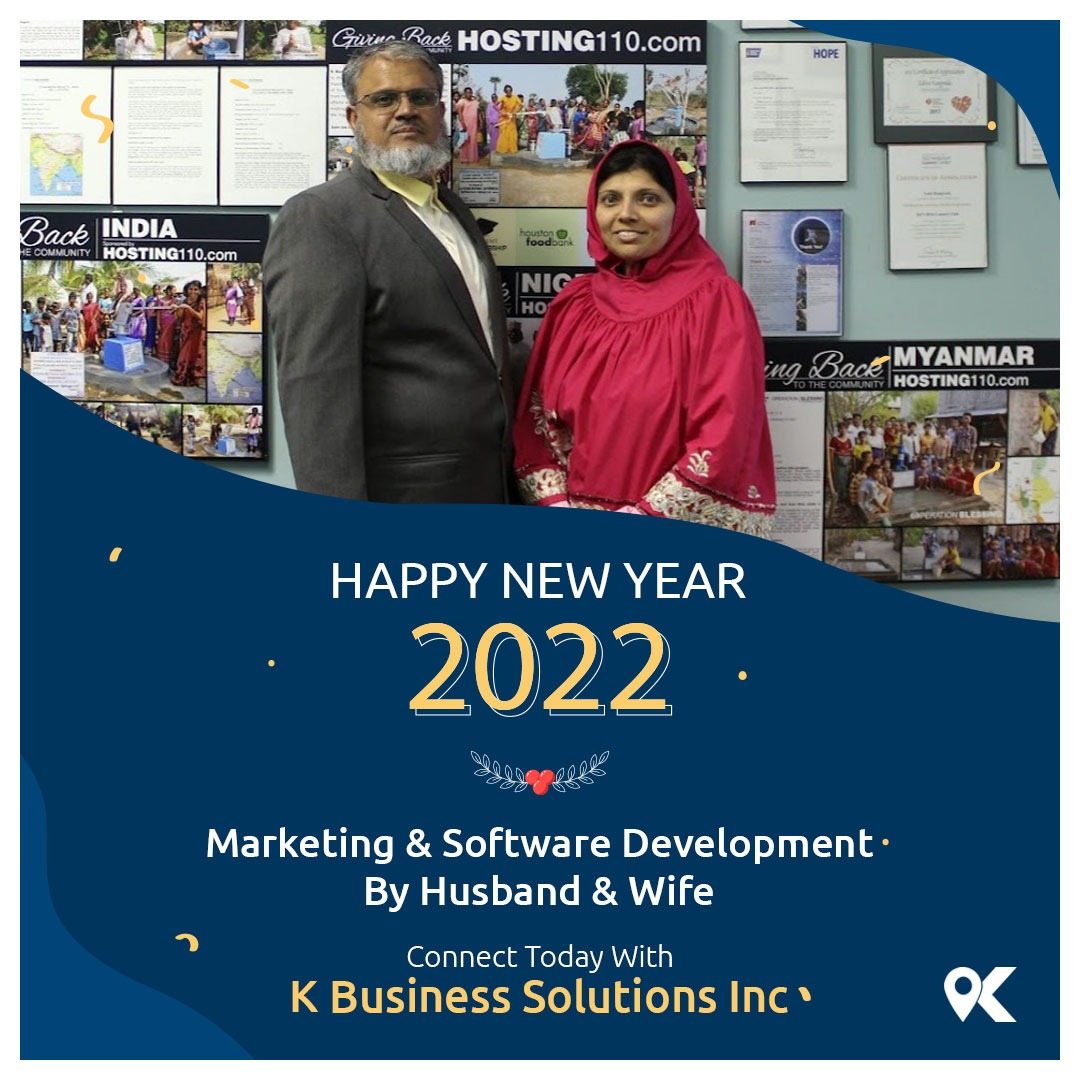kbizzsolutions's tweet image. May the New Year bring everyone happiness, peace, and prosperity. With the new day comes new strength and new opportunities. 
From all of us at K Business Solutions Inc - Houston, Texas, we'd like to wish everyone a Happy New Year 2022.
Get In Touch - kbizzsolutions.com