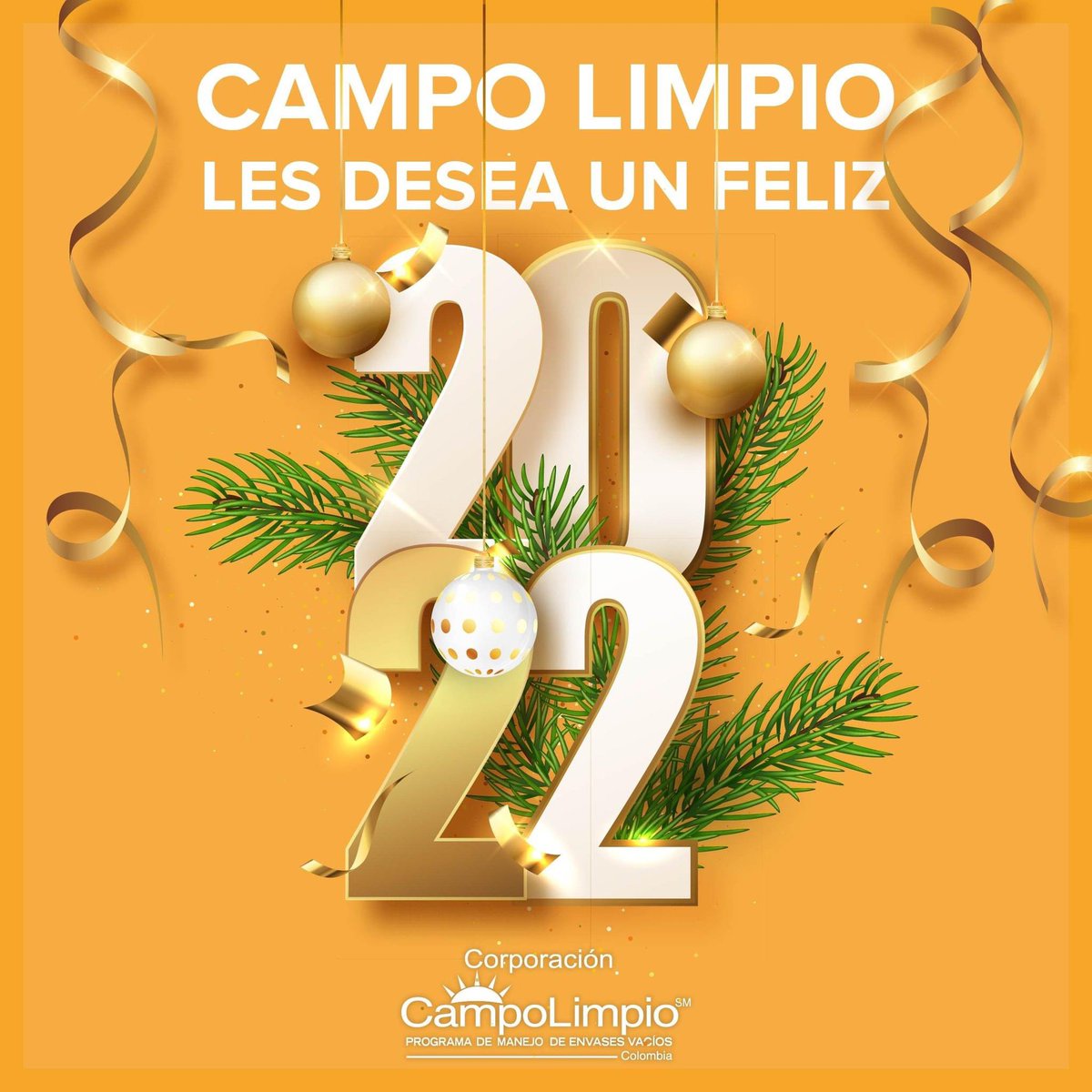 CampoLimpioCo's tweet photo. A toda nuestra comunidad les deseamos un Próspero Año nuevo✨ ¡Que el 2022 nos permita continuar trabajando juntos por un Campo Limpio! 🍃

#CampoLimpio #LaMagiaDelCampoLimpio #YoSoyCampoLimpio #2022 #AñoNuevo #CampoLimpioColombia https://t.co/KpEmk9Mkva