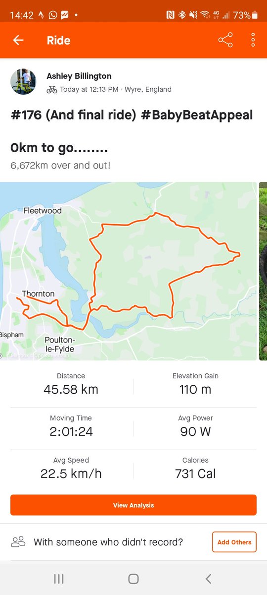 BabyBeatAppeal COMPLETED!

justgiving.com/fundraising/as…

176 rides

6,672km

Thank you to everyone who has donated, it really does mean the world.

If you would to donate to a charity very close to me and my family's heart, it would be really appreciated.

Love Ash! Xx