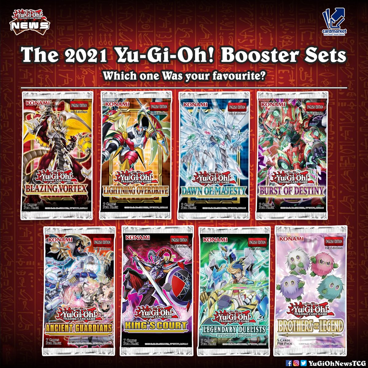 2021 Today is the last day of 2021 This year was full of new archetypes and great reprints Which one of these Booster Sets was your favourite#YuGiOh # # 2021 Today is the last day of 2021 This year was full of new archetypes and great reprints Which one of these Booster Sets was your favourite#YuGiOh # #