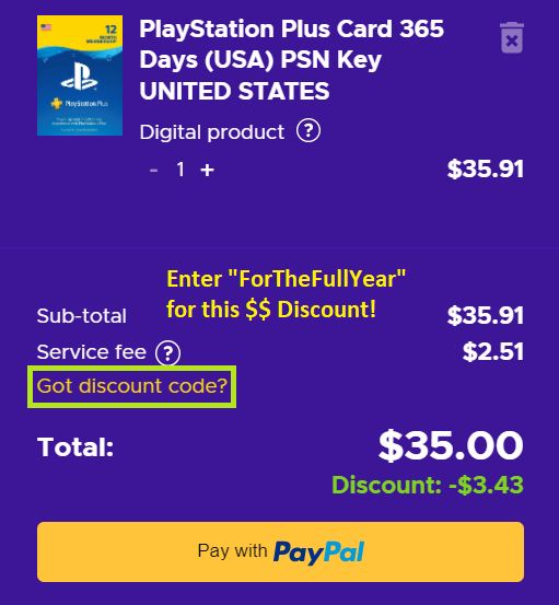 PlayStation Plus 365 Days (USA), PS Plus code cheap!