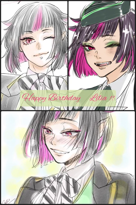 #リリア・ヴァンルージュ誕生祭

リリアちゃんお誕生日おめでとう〜!!
過去絵だけどお祝いしたいのでまとめてみたり😊
(私はリリアちゃんにウィンクさせたいのかな(笑)) 