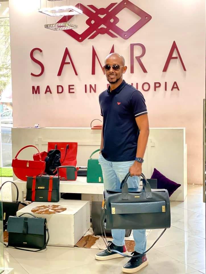 I visited #SamraLeather, luxury bag producer by #Samri, She is a combination of humble &amp; genius! Design skill Creativity &amp; Craftsmanship is epic.
Quality of leather she use is top of class. Visit her shop in Bole #RakanMall (across Desalegn Hotel &amp; #buyethiopian"
- <a href="/SolomonMKassa/">Solomon Kassa</a>
