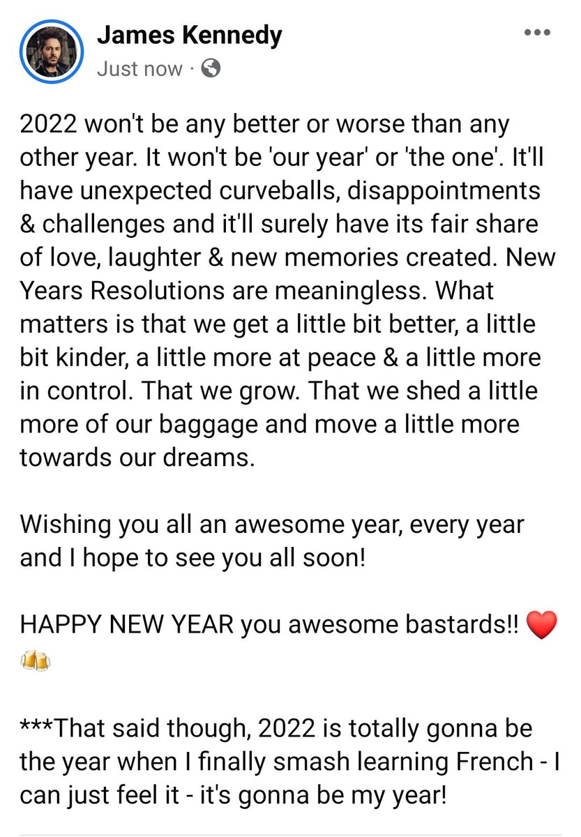 JamesKennedyUK's tweet image. Happy New Year, you gorgeous lot! Love you ❤ 🍻