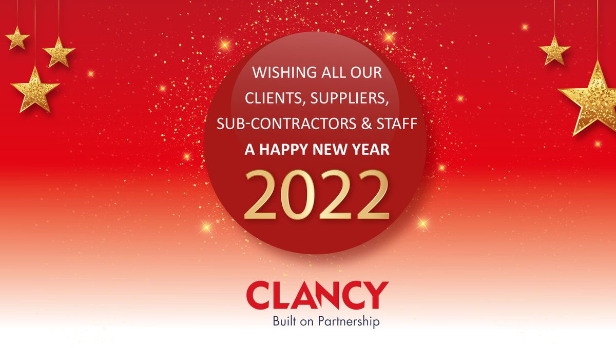 Clancy would like to thank you all for your support and trust throughout 2021 and we look forward to taking on 2022 together and delivering some more amazing projects for our clients. Happy new year to all! #Clancy #Builtonpartnership #newyear2022