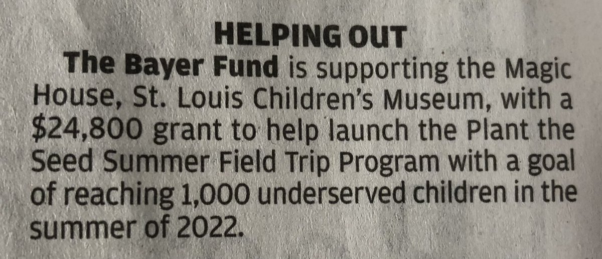 Our friends at <a href="/BayerUS/">Bayer U.S. 🇺🇸</a> doing good things once again!