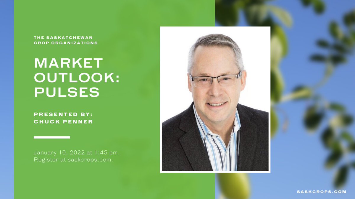 SaskCrops (@saskcrops) on Twitter photo Join us IN-PERSON or ONLINE on January 10, 2022 for a Market Outlook Session on Pulses. Presented by Chuck Penner of <a href="/LeftFieldCR/">Chuck_Penner</a>, attendees will get the latest market demand & outlooks. For more info & to register, ow.ly/5tLJ50HjZe3 #SkCropOrganizations #WestCdnAg #SaskAg Join us IN-PERSON or ONLINE on January 10, 2022 for a Market Outlook Session on Pulses. Presented by Chuck Penner of <a href="/LeftFieldCR/">Chuck_Penner</a>, attendees will get the latest market demand & outlooks. For more info & to register, ow.ly/5tLJ50HjZe3 #SkCropOrganizations #WestCdnAg #SaskAg
