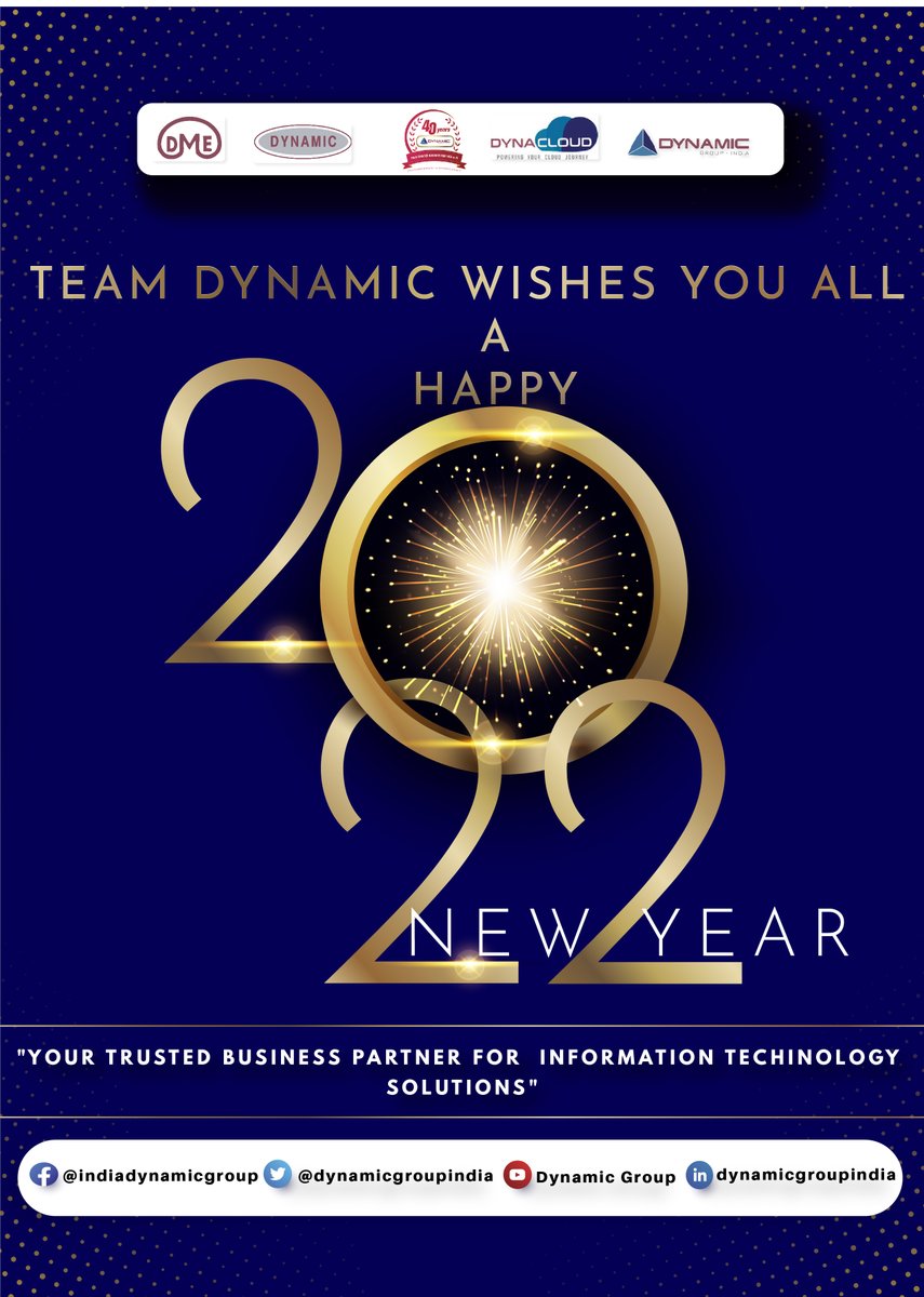 dynamicgroupind's tweet photo. Team Dynamic Wishes You All  "A  Happy New Year"

Let's this new year offer you with the fresh start towards happiness, peace and success.
Remember all the good memories you have made and know that your life will be so full of wonders in the coming year.

#StaySafe  #NewYear2022 https://t.co/v5Jc99qb2c