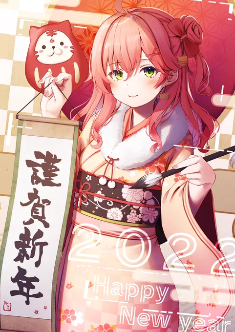 あけましておめでとうございます🎍🌸
今年もよろしくおねがいします‼️
 #miko_Art 