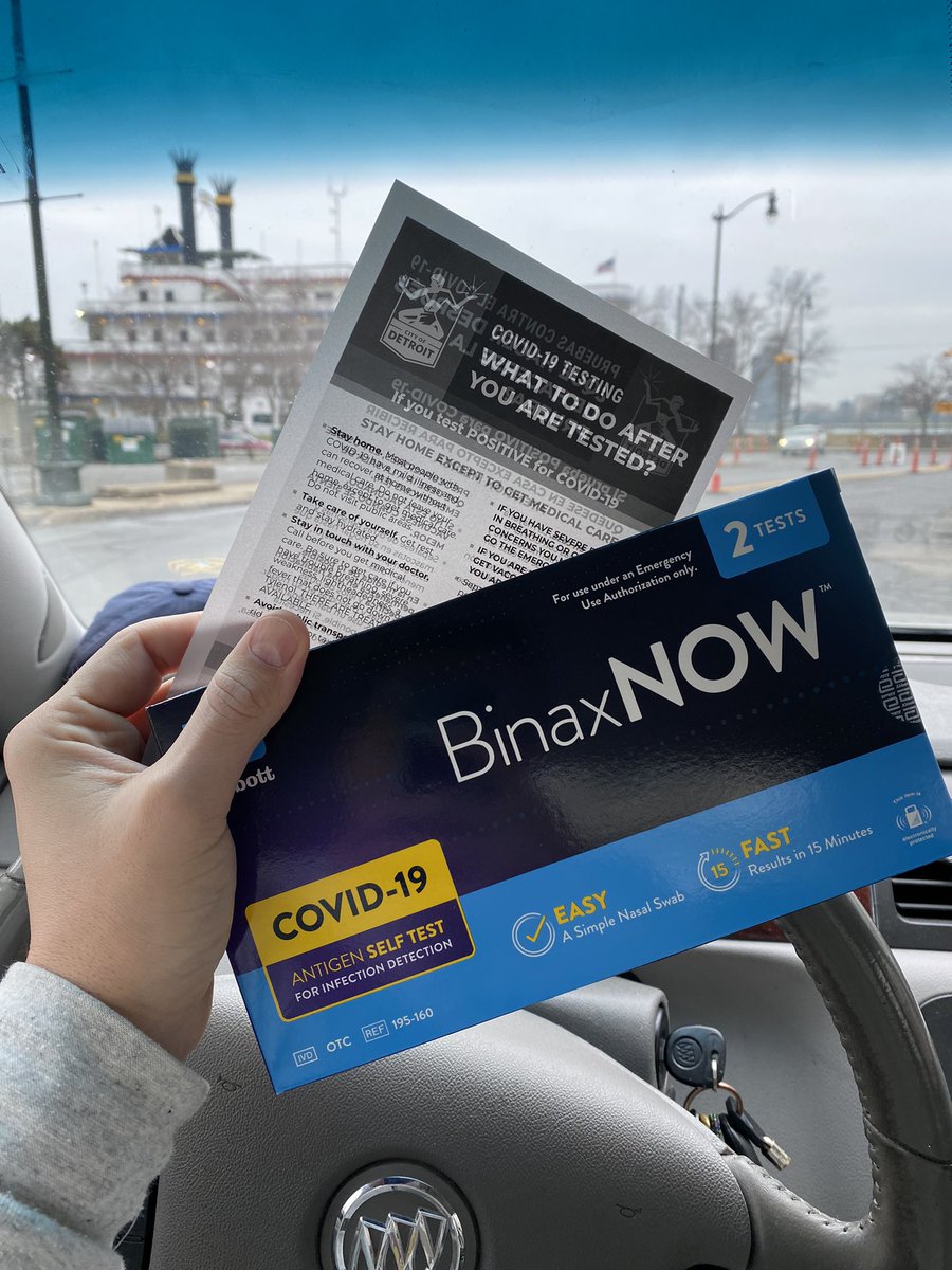 to all those reading this who live in the detroit metropolitan area, if you’re free at all today i suggest going to the tcf center for free at home covid tests. you don’t even need to get out of your car. no line at all. just got mine