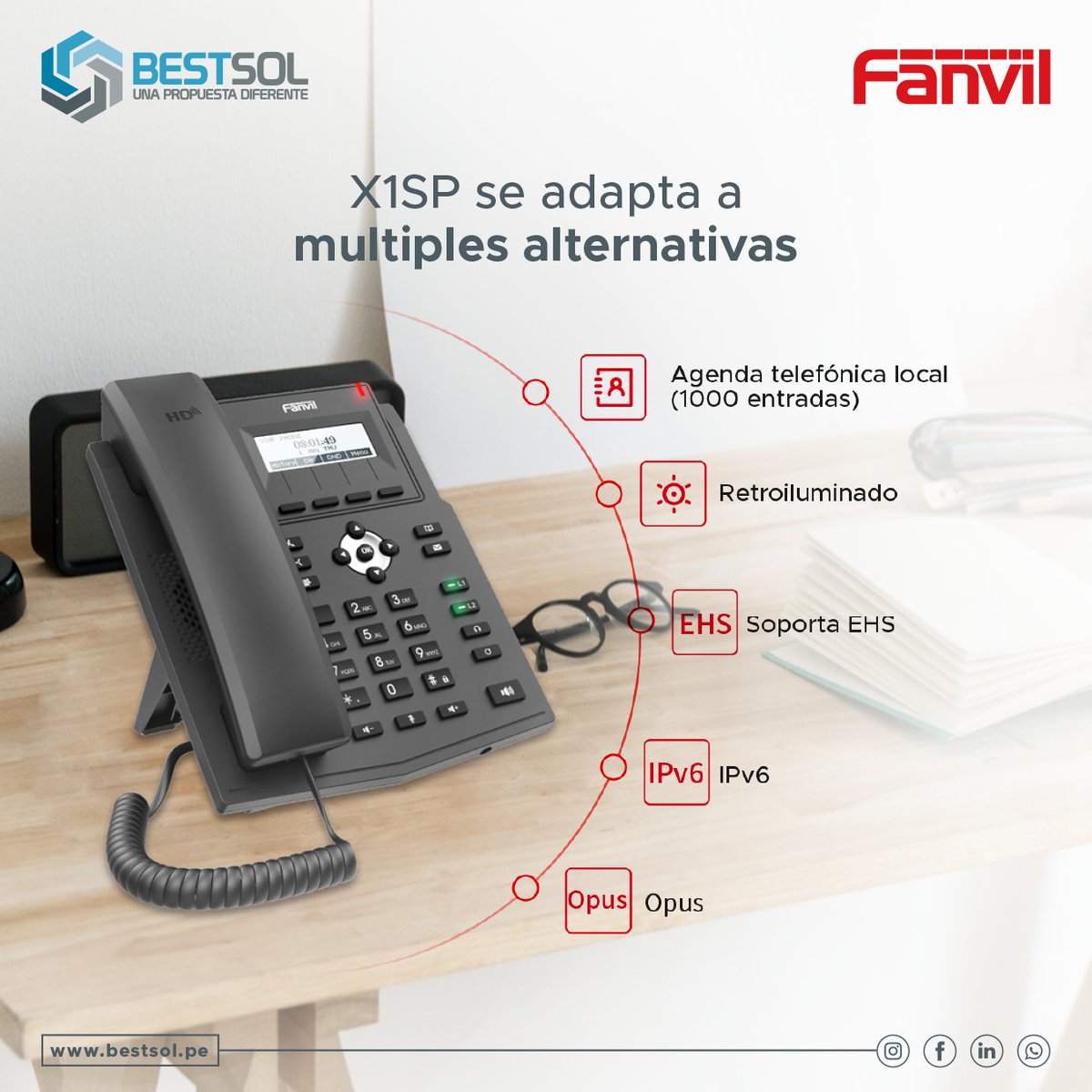 bestsol_peru's tweet photo. El #teléfonoIP #Fanvil #X1SP presenta una nueva apariencia elegante con una pantalla de luz de fondo clara y teclas de línea recientemente agregadas con #luzLED, que brindan un acceso de operación más fácil para los usuarios. Ingresa aquí ▶ https://t.co/JwRSeO0ArL #VoIP #Android https://t.co/dpFjGaTJMW