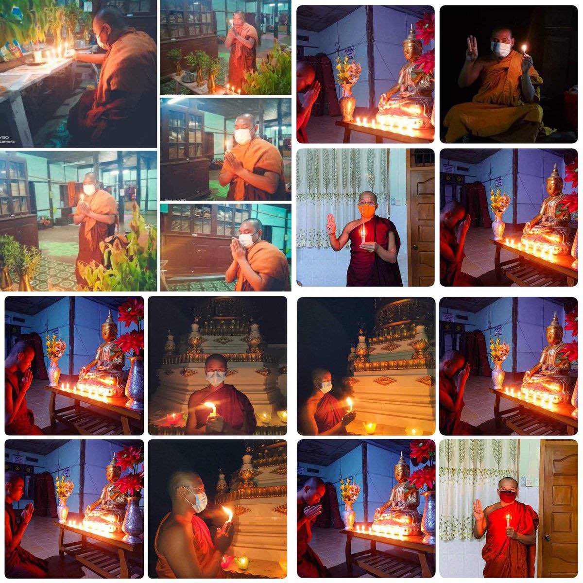 YanZuanFa's tweet photo. Sangha Union from #Mandalay , participated to welcome #FederalDemocracyNewYear2022 . #WhatsHappeningInMyanmar #Dec31Coup https://t.co/TDrWLdCblV