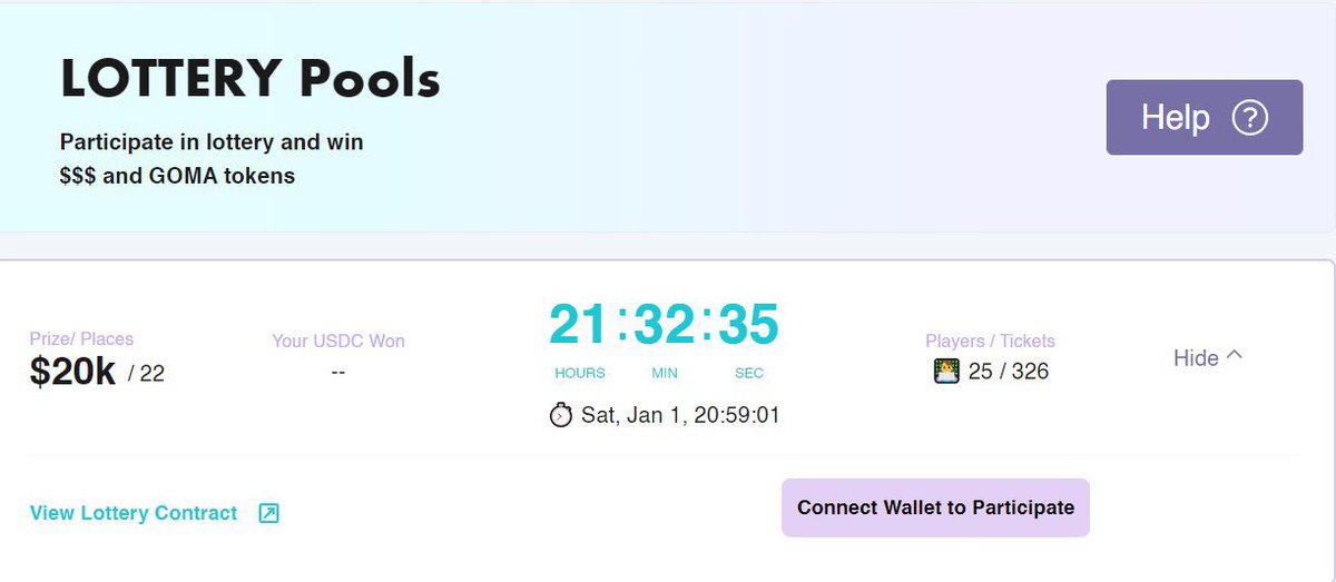 GOMAFinance's tweet photo. 🎁🎁$20,000 New Year’s Day Lottery is open!!!!!! 🎁🎁

⏳Countdown to 1PM UTC 2022 New Year’s Day giveaway! 

Get in now!

Link: https://t.co/YudLC60IJP https://t.co/Fr7xobmUql