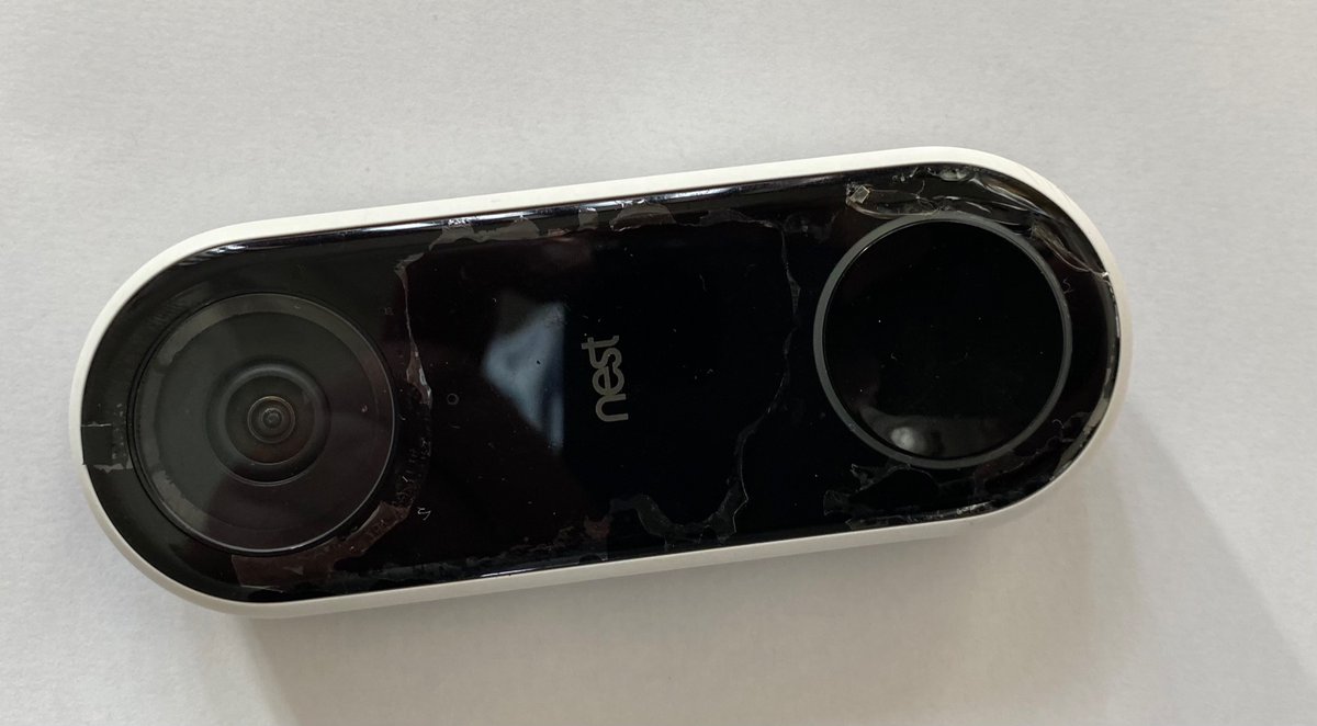 thorpetom's tweet photo. @madebygoogle my nest hello doorbell is peeling 2 months out of warranty. Support say they won’t help due to this. Is this really how you stand behind your products? https://t.co/AWeoAQ4Dvy