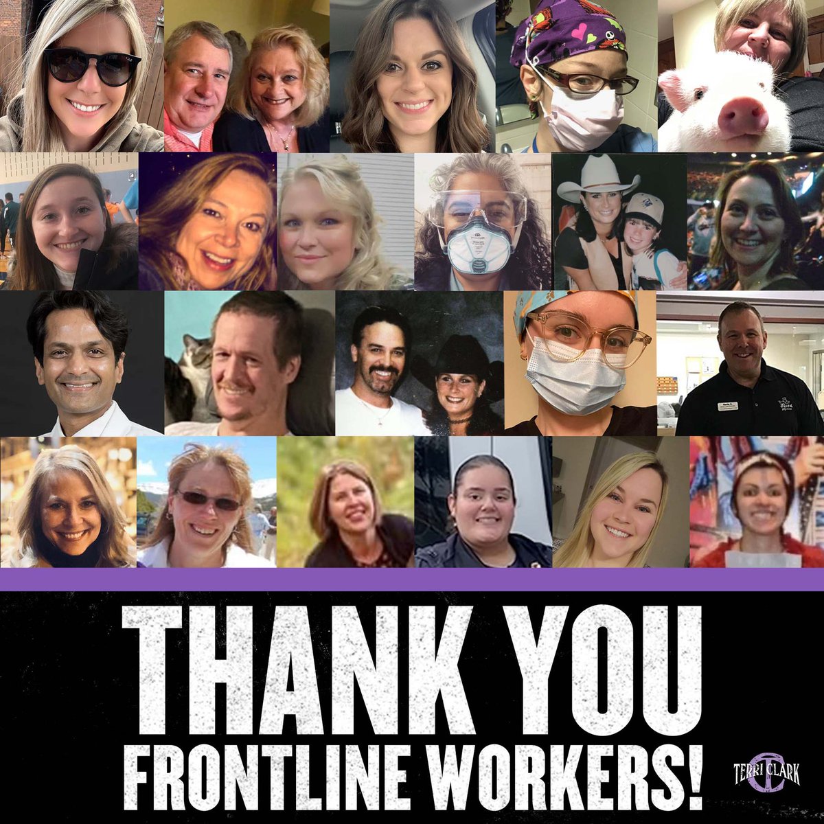 TerriClarkMusic's tweet image. Thank you to all of the #FrontlineFriday heroes we honored this year! There are so many courageous people who have worked on the frontlines since the beginning of the pandemic, and I cannot thank you all enough for your hard work.