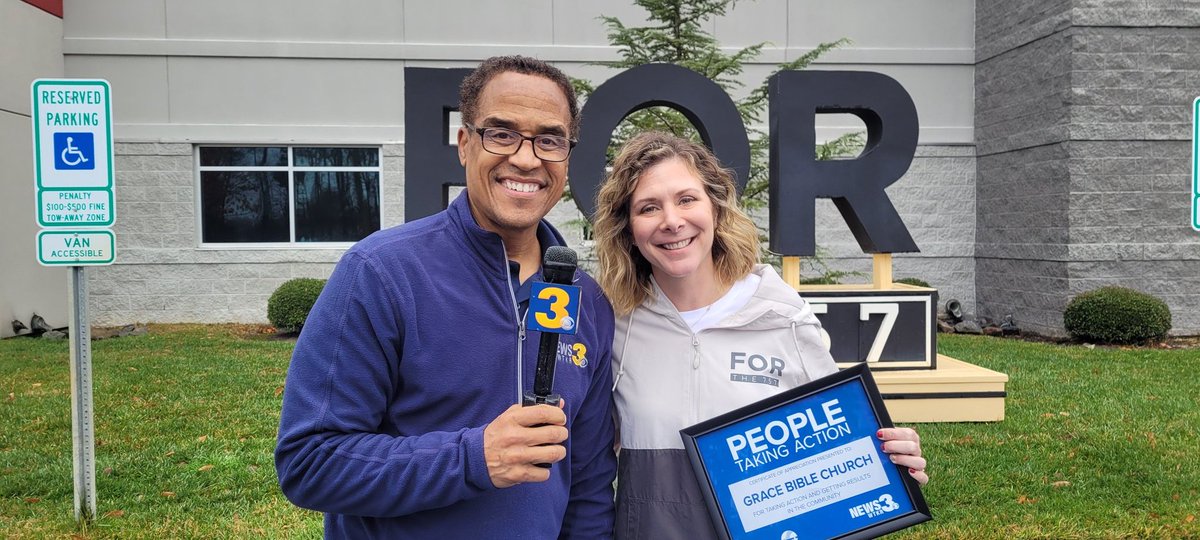 KWilliamsWTKR's tweet photo. Starting my day putting @gracebible757 in the spotlight for how they're #takingaction in our schools and so much more! Catch their story on @WTKR3! #peopletakingaction #bethechangeyouwanttosee https://t.co/ADPFqtiTsg