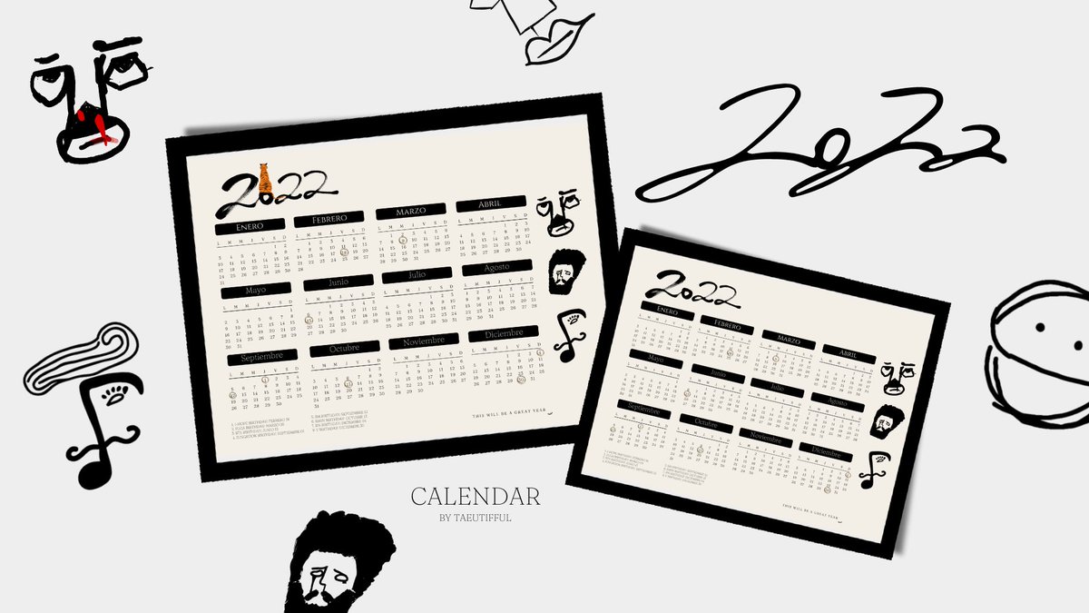 taeutifful's tweet photo. CALENDARIO 2022 #HappyNewYear2022 https://t.co/8wF0SNkZVq