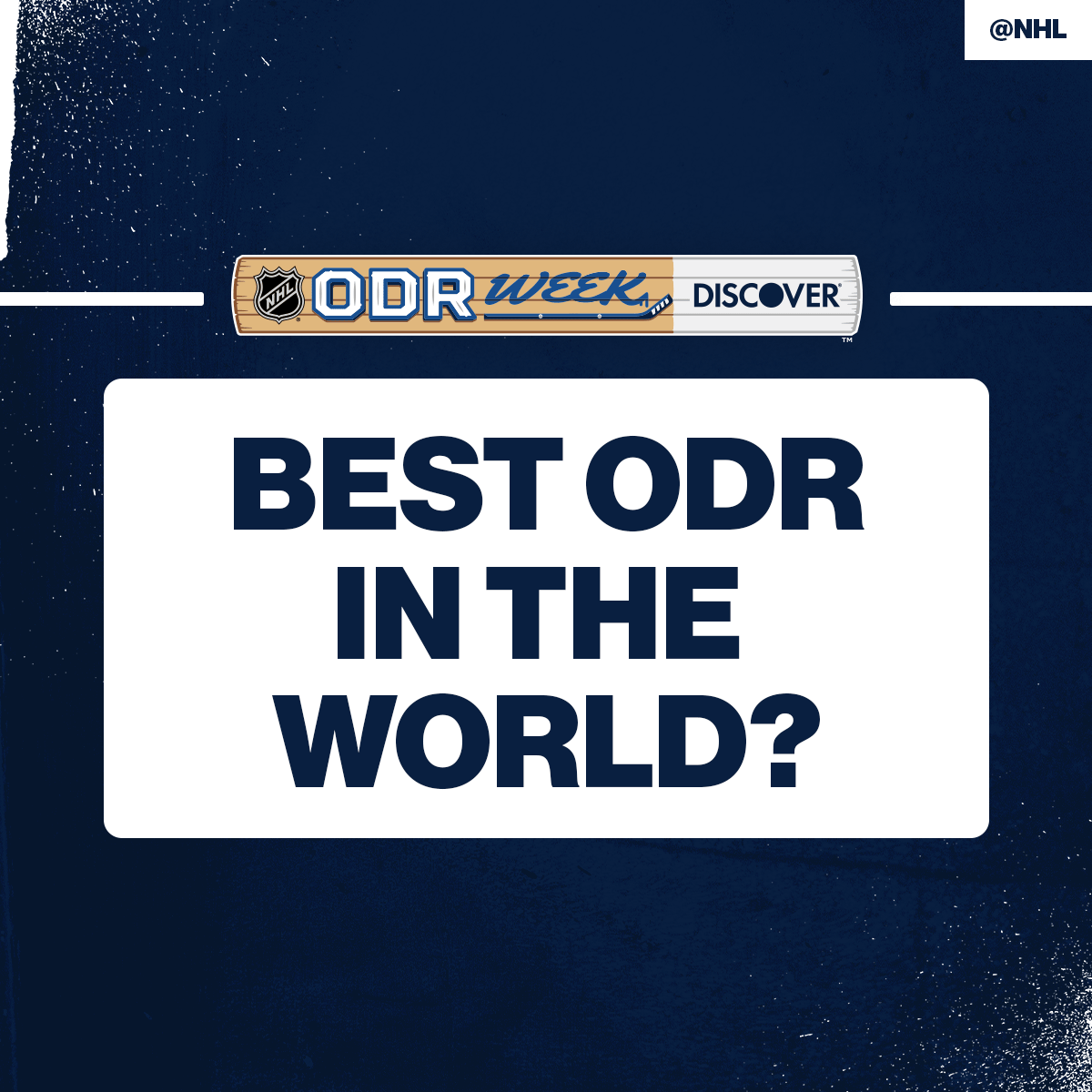 NHL's tweet photo. LET'S HEAR IT ๐
NHL #ODRWeek presented by @Discover https://t.co/3N5sivGDZg